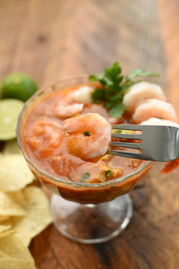 Mexican shrimp cocktail with avocado
