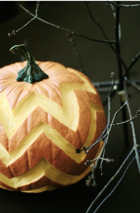 Chevron Carved Pumpkin | 25+ Creative Carved Pumpkins