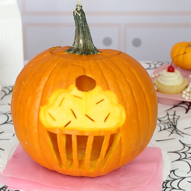 Cupcake Carved Pumpkin | 25+ Creative Carved Pumpkins
