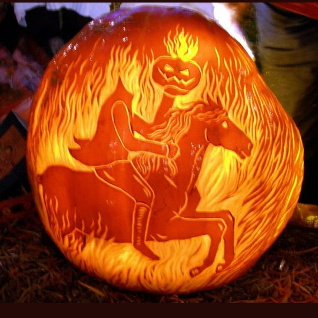 Headless Horseman Carved Pumpkin | 25+ Creative Carved Pumpkins