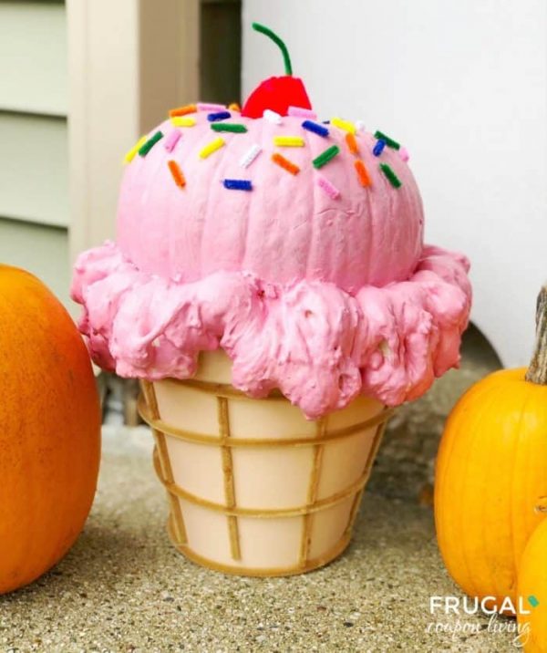 Ice Cream Cone Pumpkin | 25+ MORE no carve pumpkin ideas