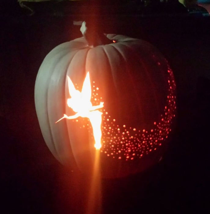 TinkerBell Pixie Dust Carved Pumpkin | 25+ Creative Carved Pumpkins