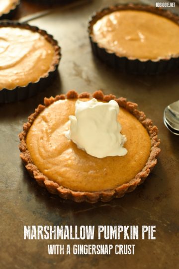 marshmallow pumpkin pie with a gingersnap cookie crust