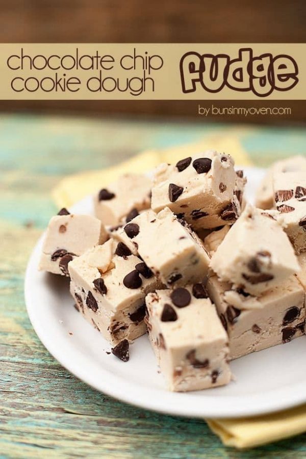 Chocolate Chip Cookie Dough Fudge | 25+ Fudge Recipes