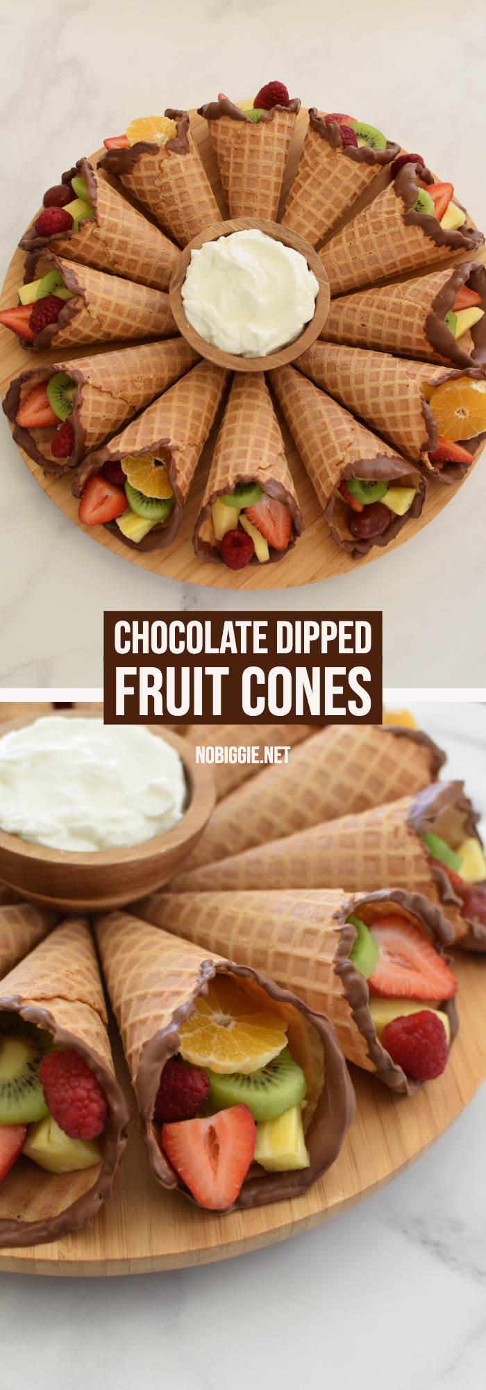 Chocolate Dipped Fruit Cones