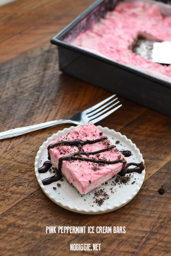 Pink Peppermint Ice Cream Bars