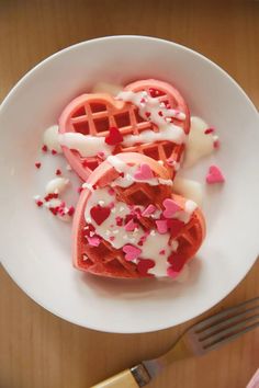Red Velvet Waffles | 25+ MORE Heart Shaped Food