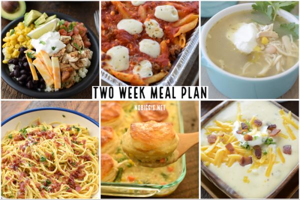 Two Week Meal Plan | NoBiggie