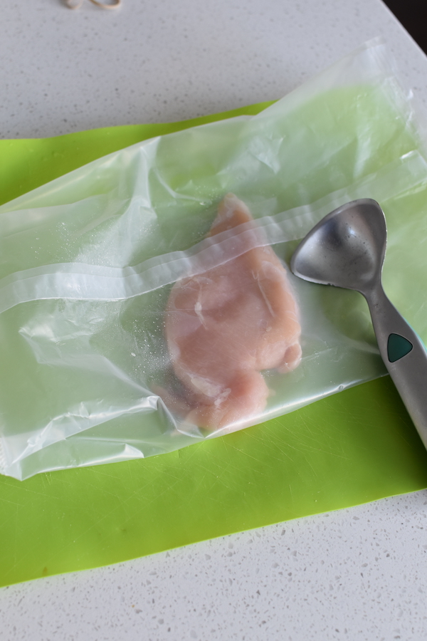 pound out the chicken for chicken cordon bleu | NoBiggie.net