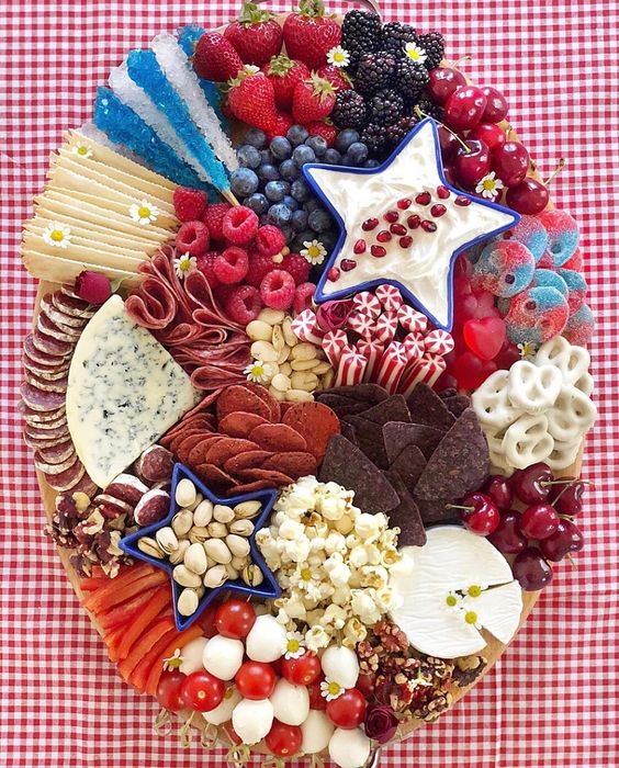 Gimme All The Red White and Blue | Patriotic Charcuterie Boards