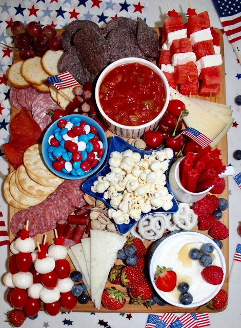 Red White and Blue Charcuterie Board | Patriotic Charcuterie Boards