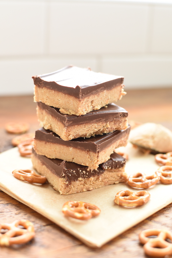 no bake peanut butter pretzel bars | NoBiggie.net