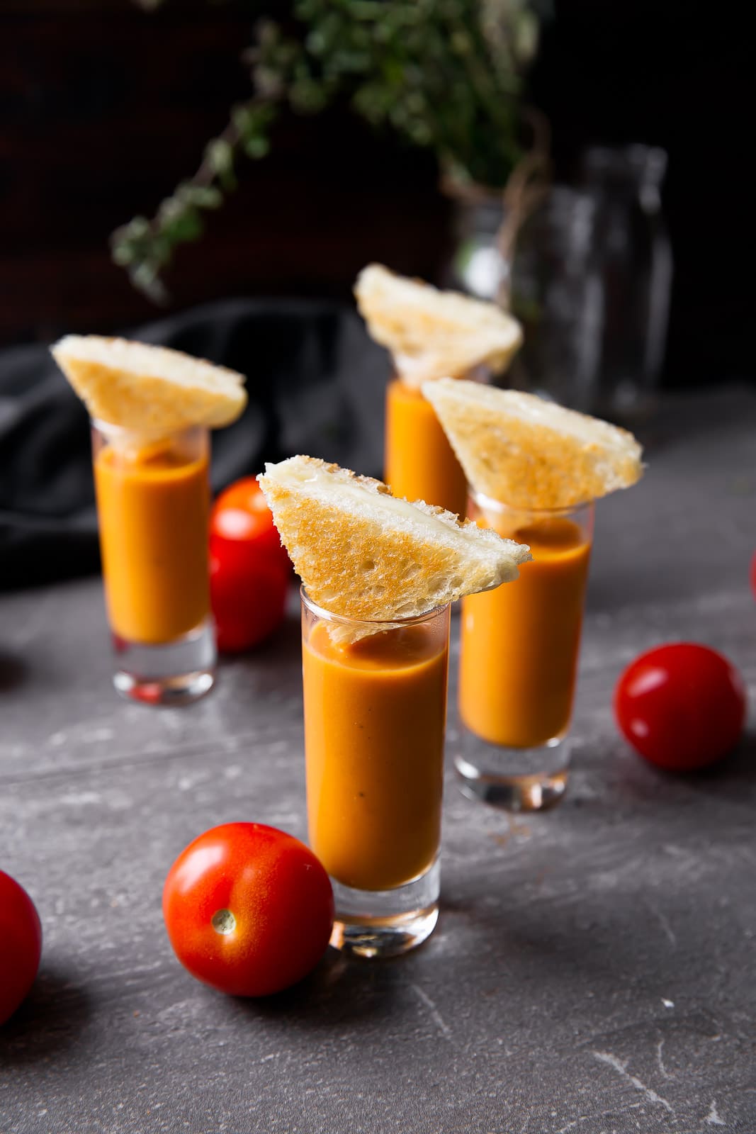 Grilled Cheese Tomato Bisque Shooters | Bridal Shower Finger Foods