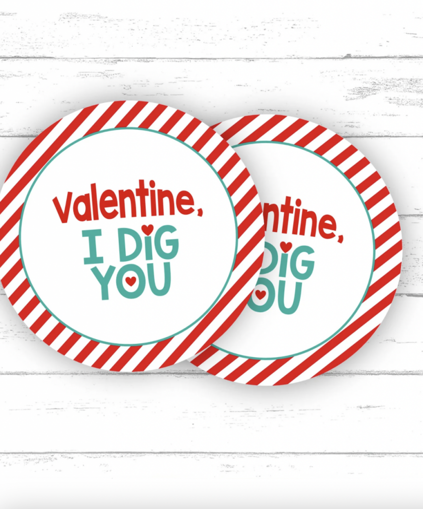 I Dig you Valentine gift tag